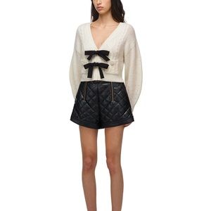 Self Portrait- Ivory Bow Detail Cardigan